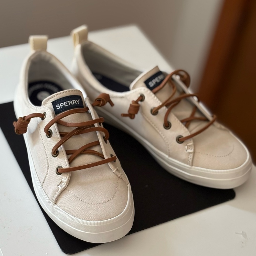 Sperry Beige Canvas Sneakers